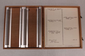 Media type: image; Special Collections 3098 documents cataloged_item 3099 documents cataloged_item 3100 documents cataloged_item 3101 documents cataloged_item 3102   documents cataloged_item 3097 Description: Digital photo of Northcutt box to document exterior and interior text.;